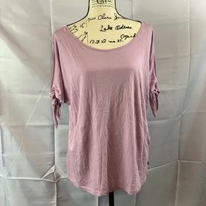 Bass Cold Shoulder Blouse Tie Sleeve Ends